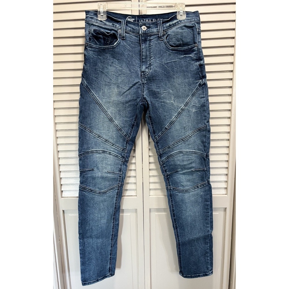 Arizona Jean Co Ultra Flex Denim Skinny Jeans Med Wash Size‎ 32x32 Mid Rise Zip